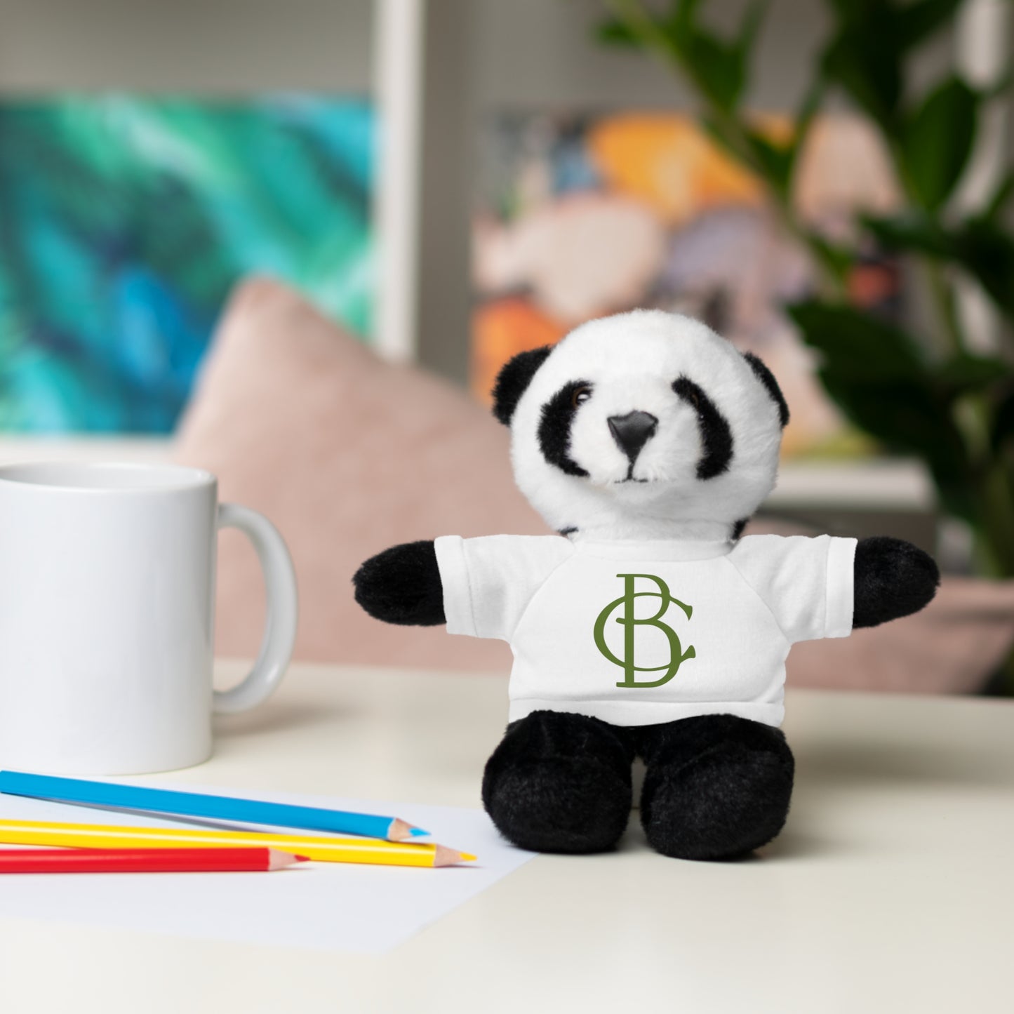 Stuffed Animals with White Tee and Green BC Logo