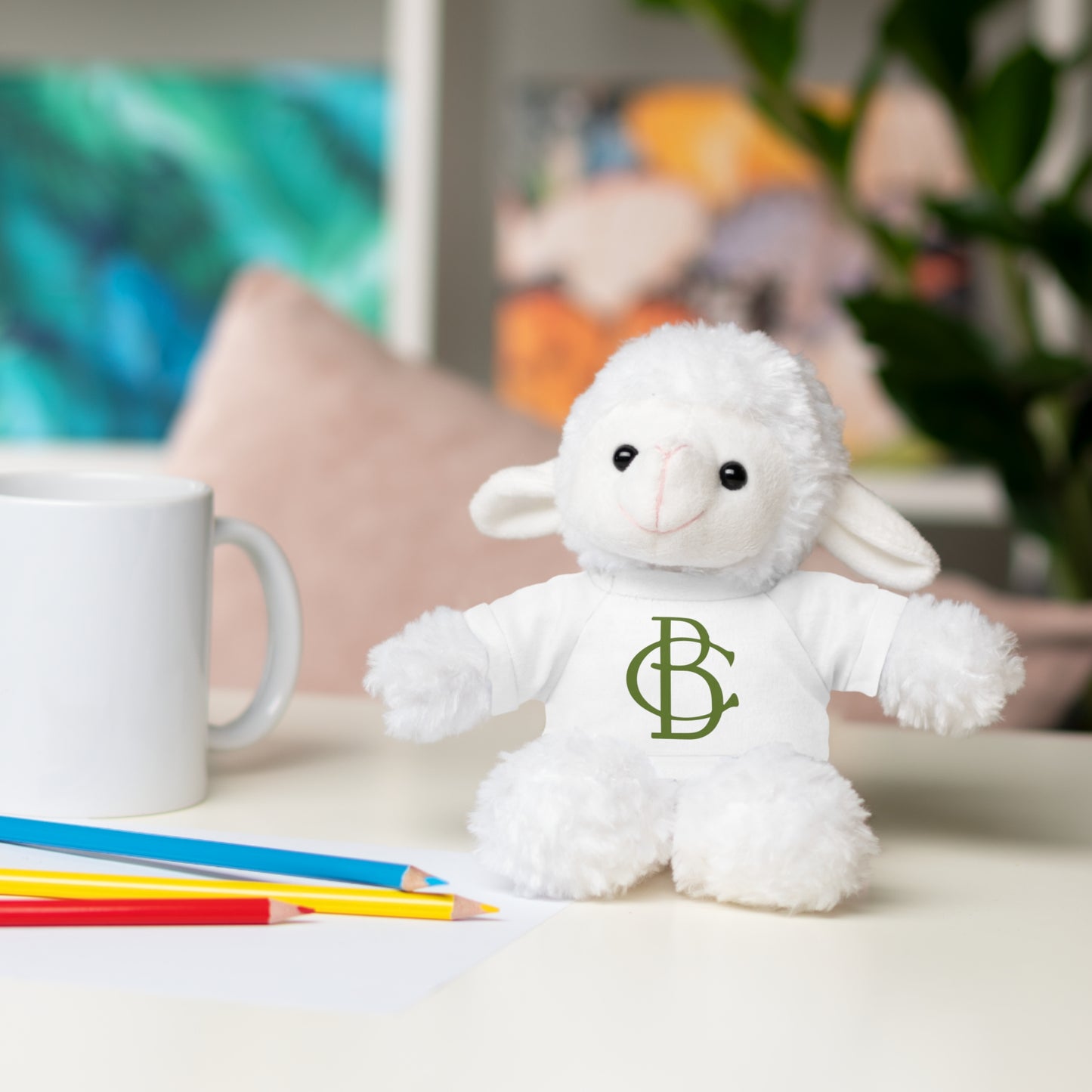 Stuffed Animals with White Tee and Green BC Logo